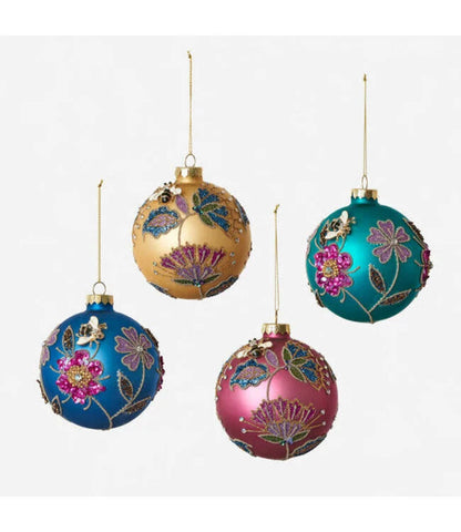 Sequin Floral Ball Ornament