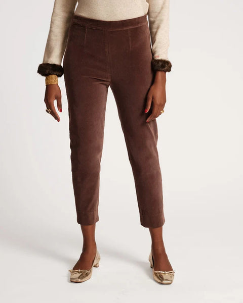 Lucy Velvet Cigarette Pant | Chocolate