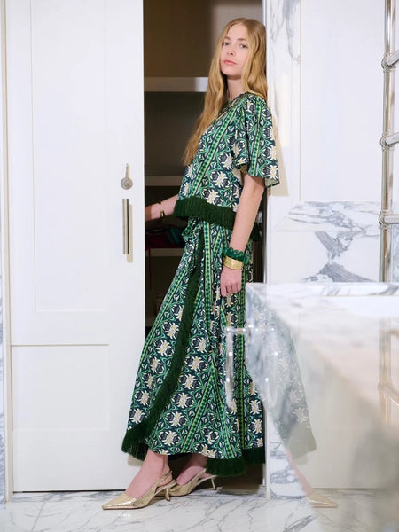 Cooper Wrap Skirt - Green Garland