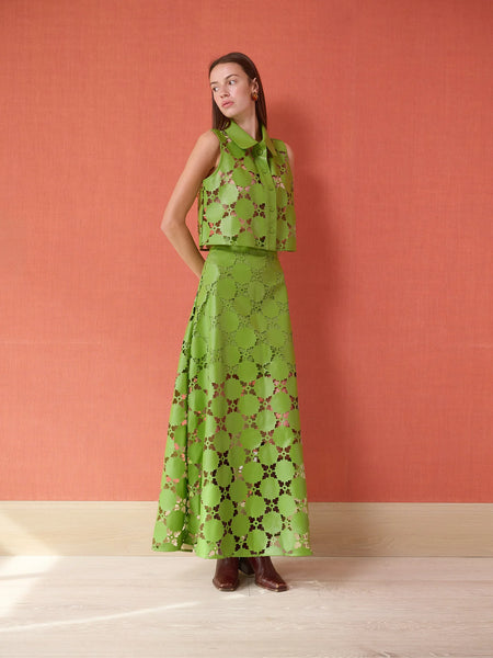 Elizabeth Skirt - Laser Cut Green