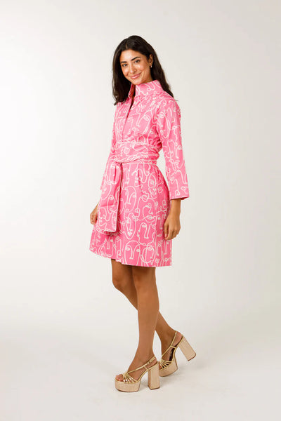 Arden Dress | Resting Sketch Face | Pink/White