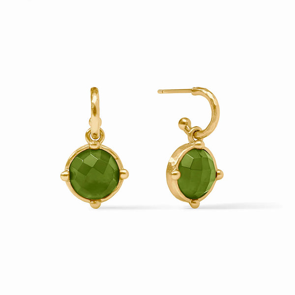 Honeybee Hoop & Charm Earring | Iridescent Palmetto Green