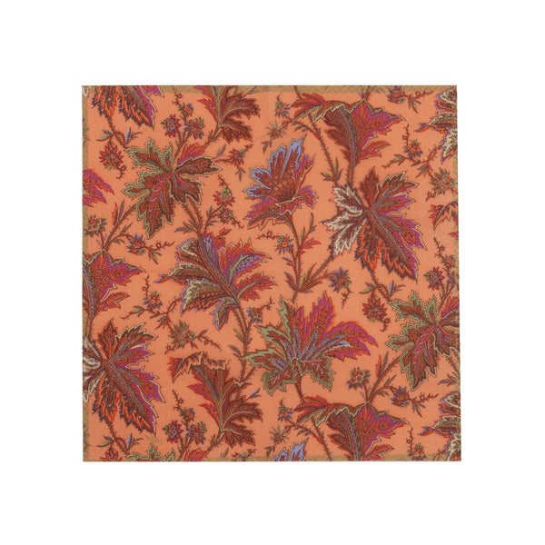 Paisley Leaves Coral Cocktail Napkins