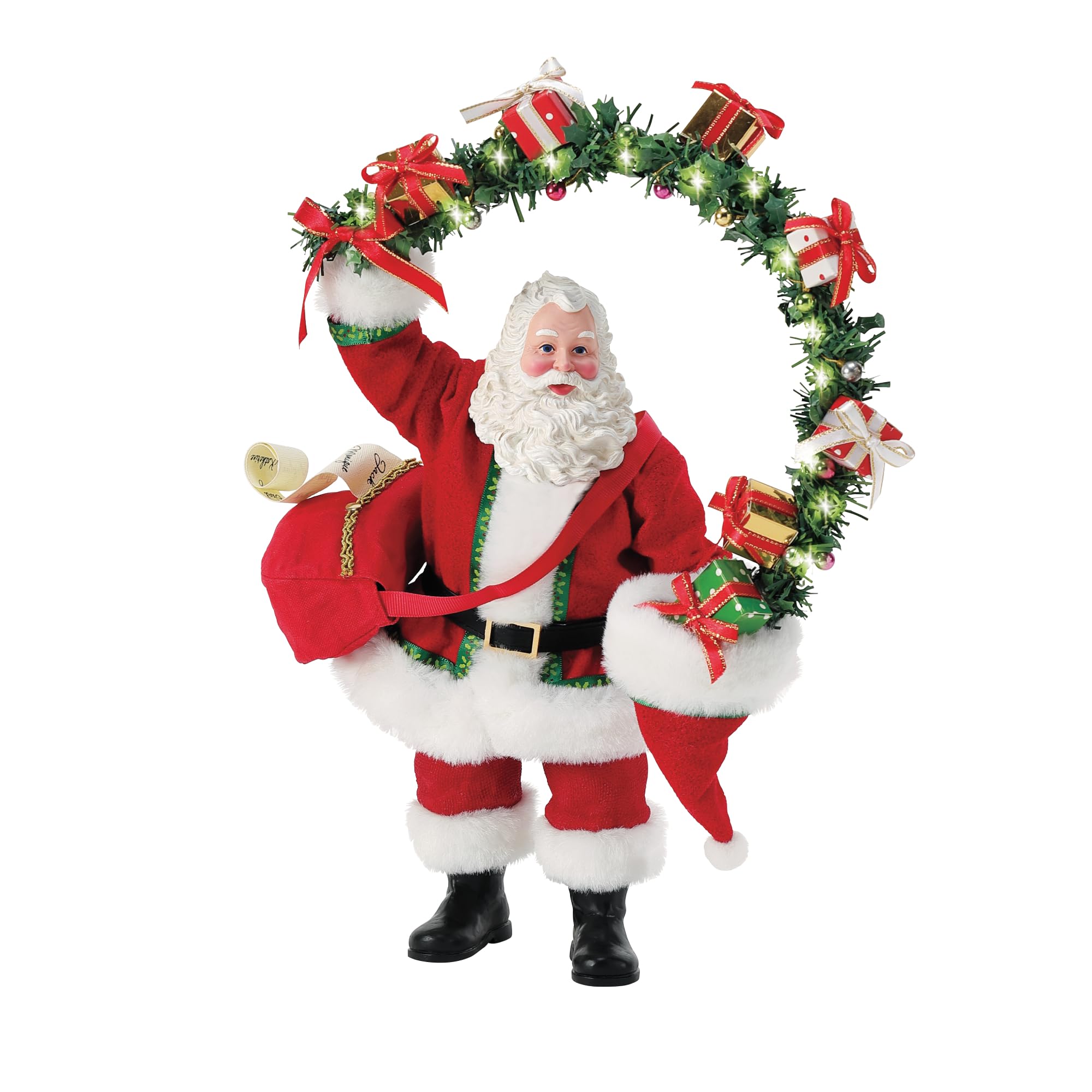 Department 56 Possible Dreams Christmas Traditions Santa Hatful of Gifts Limited Edition Lit Figurine, 13.25 Inch, Multicolor