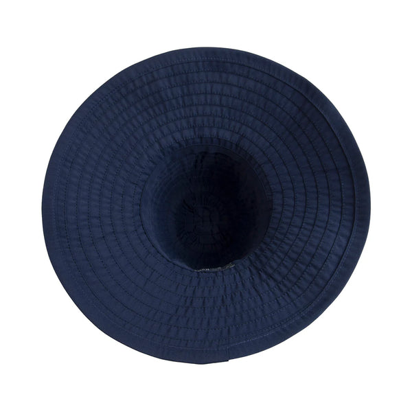Women's Large Brim Ribbon Hat with a Bow | Denim