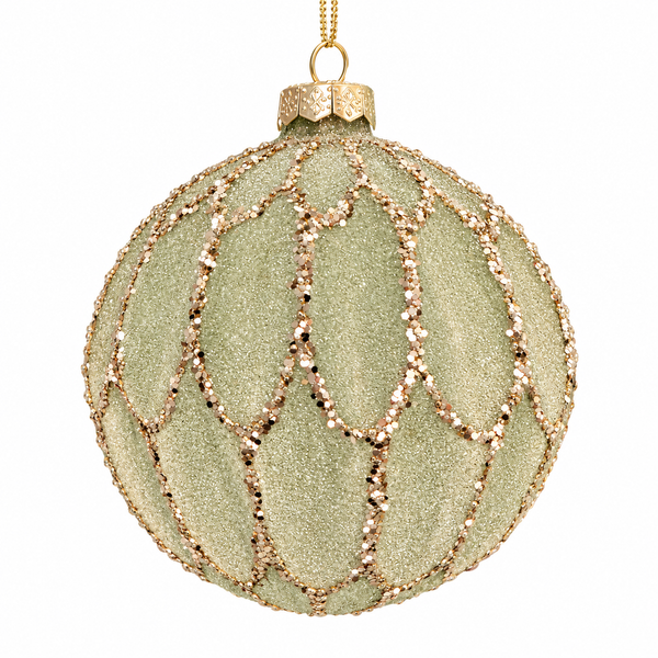 Frost Glass with Glitter Ball Ornament