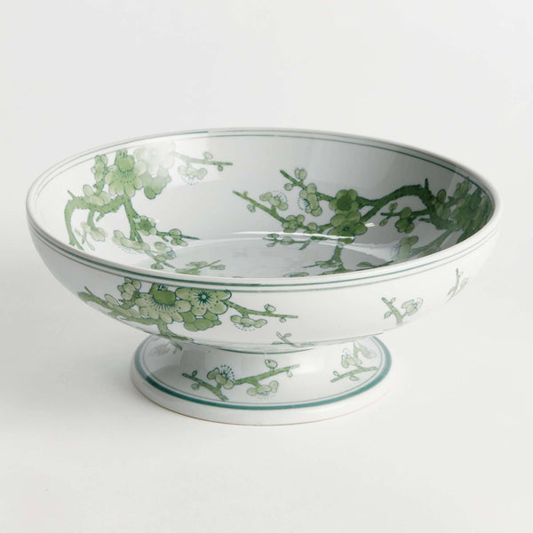 Imperial Empress Decorative Footed Bowl - Green & White