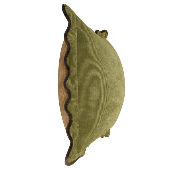 Down Filled Pillow | Moss Ribbed Scalloped Pillow