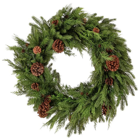 30" Natural Touch Mix Evergreen Wreath