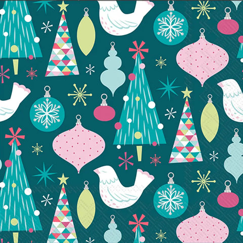 Pastel Christmas Cocktail Napkins