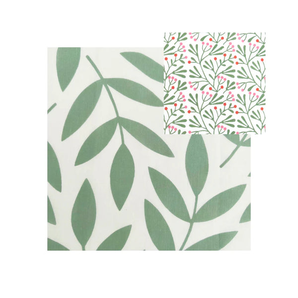 Long Cotton Kimono - Large Leaf Green