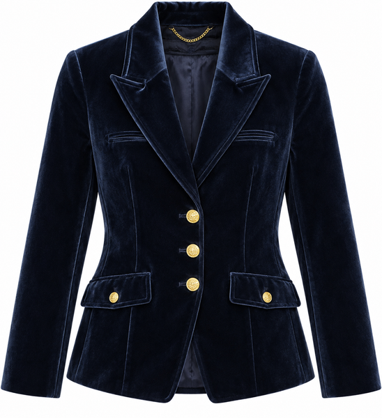 Goldie Velvet Jacket | Midnight Navy