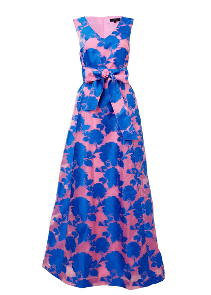 Arden Gown Pink and Blue Tea Rose Organza