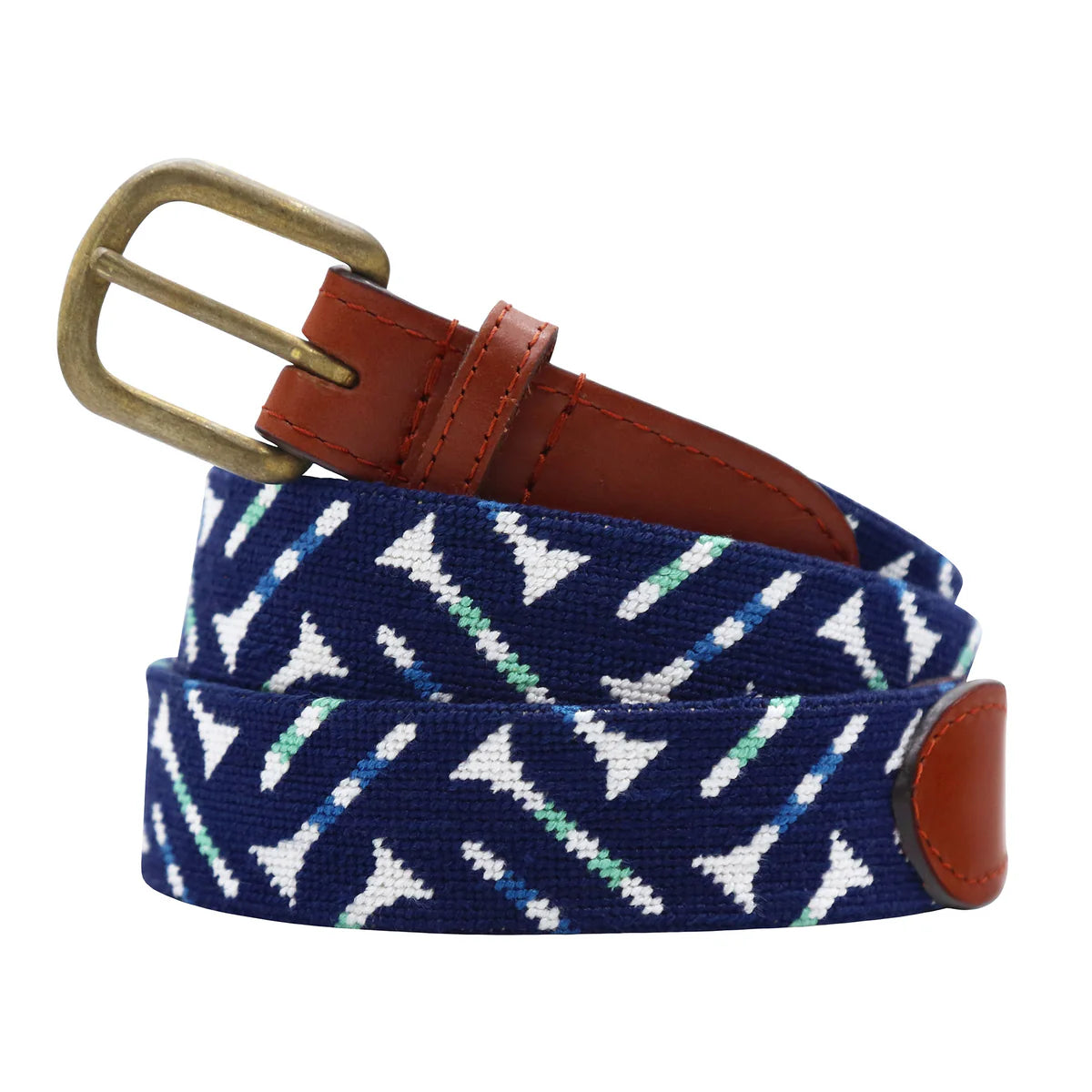 Golf Tee Pattern Needlepoint Belt