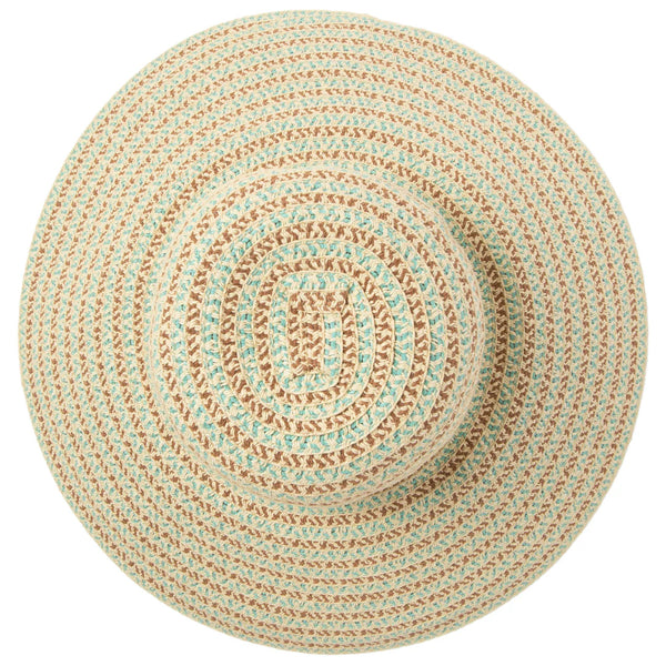 Brisa - Round Crown Sun Hat | Brown/Blue