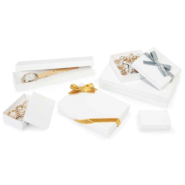 White Gloss Jewelry Gift Boxes: 100 / 3.5 x 3.5 x 1"