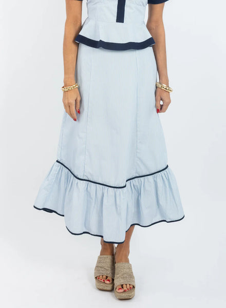 Addie Skirt - Blue Stripe