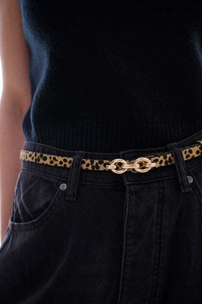 Formosa Belt | Cheetah Print Hair-On/Gold