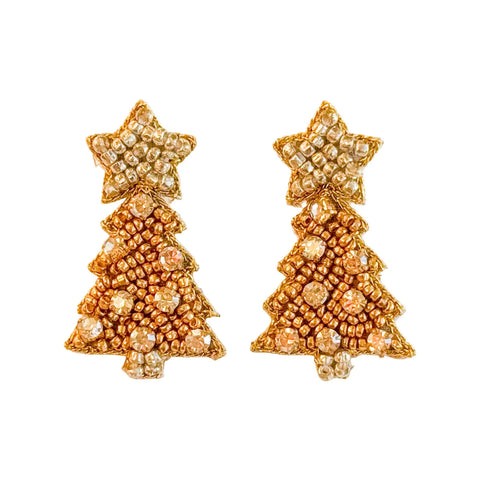 Twinkle Christmas Tree Earrings | Golden + Silver