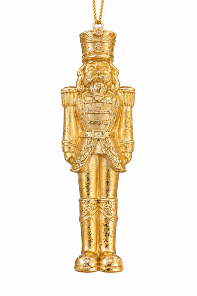Gold Gilded Resin Nutcracker Ornament