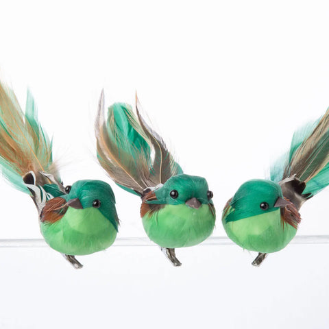 5" Green Clip on Bird Ornament