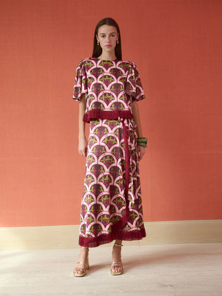 Cooper Wrap Skirt - Berry Vine