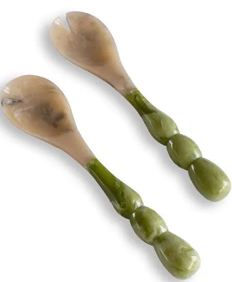 RESIN Rio Bubble Salad Servers | Green