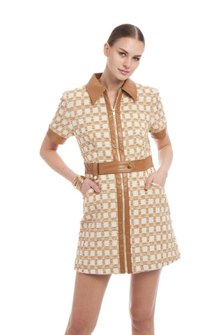 Louvre Dress | Camel/Cream
