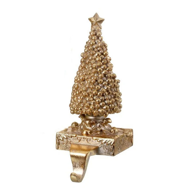 10" Resin Gilded Berry Tree/Wreath Stocking Holder