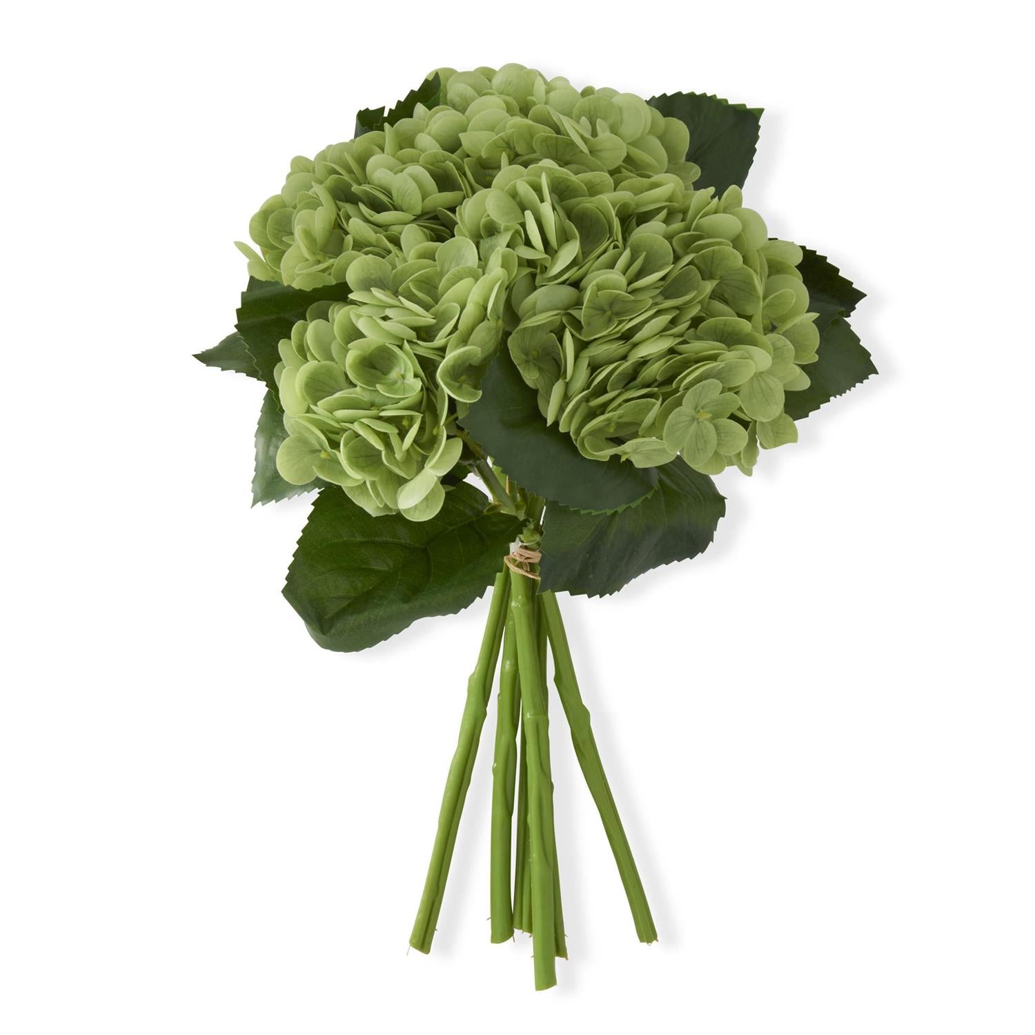 13 Inch Green Real Touch Hydrangea Bundle (6 Stem Bundle)