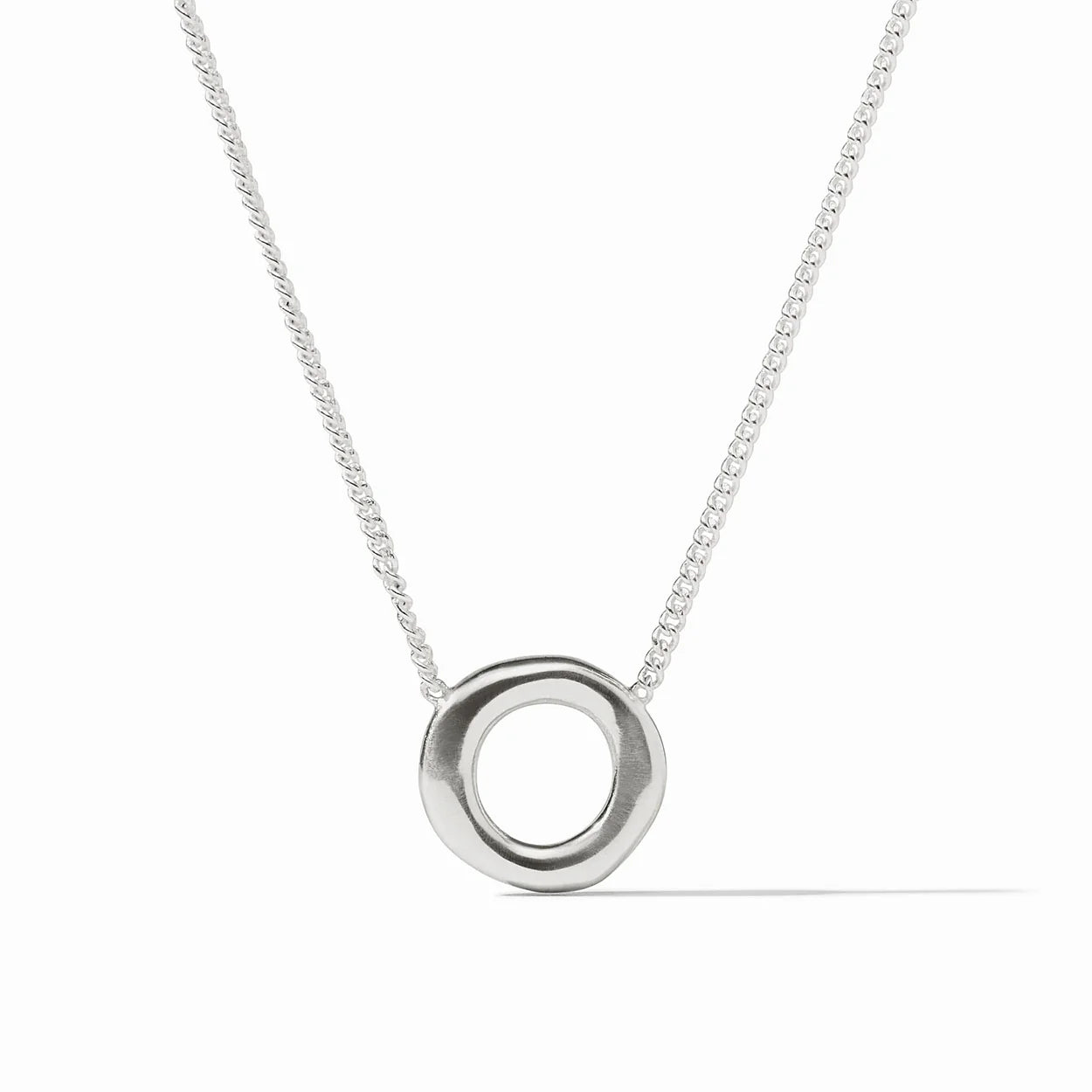 Wave Circle Delicate Necklace | Silver