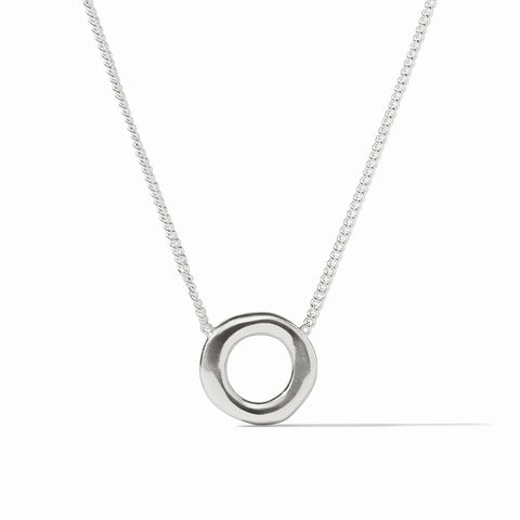 Wave Circle Delicate Necklace | Silver