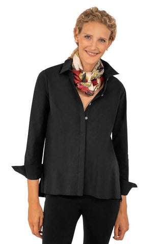 9-5 Cotton Poplin Top - Black