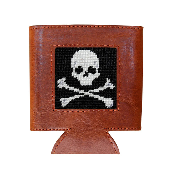 Jolly Roger Needlepoint Can Cooler | Black