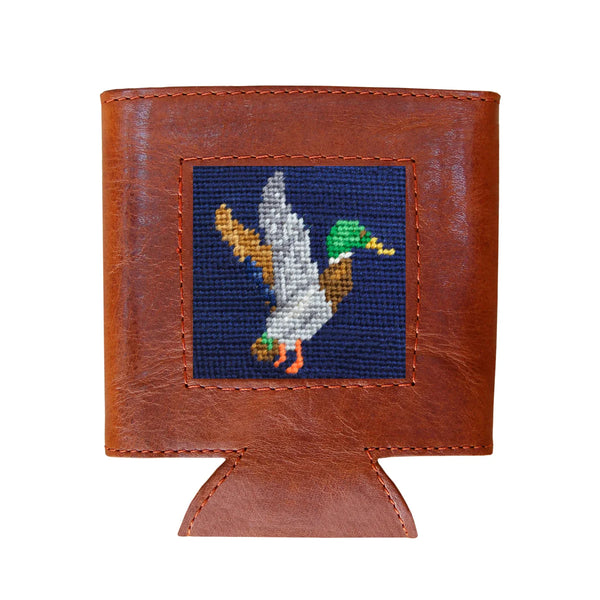 Mallard Needlepoint Can Cooler | Classic Navy
