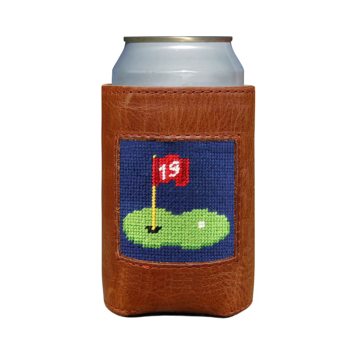 19th Hole Needlepoint Can Cooler | Classic Navy