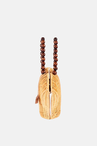 Shelie Wood Bead Crossbody Bag