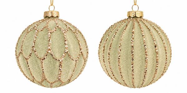 Frost Glass with Glitter Ball Ornament