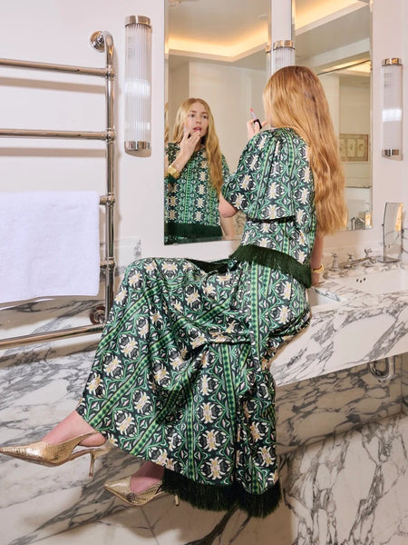 Cooper Wrap Skirt - Green Garland