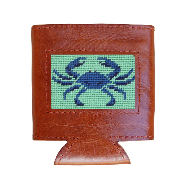 Blue Crab Needlepoint Can Cooler | Mint
