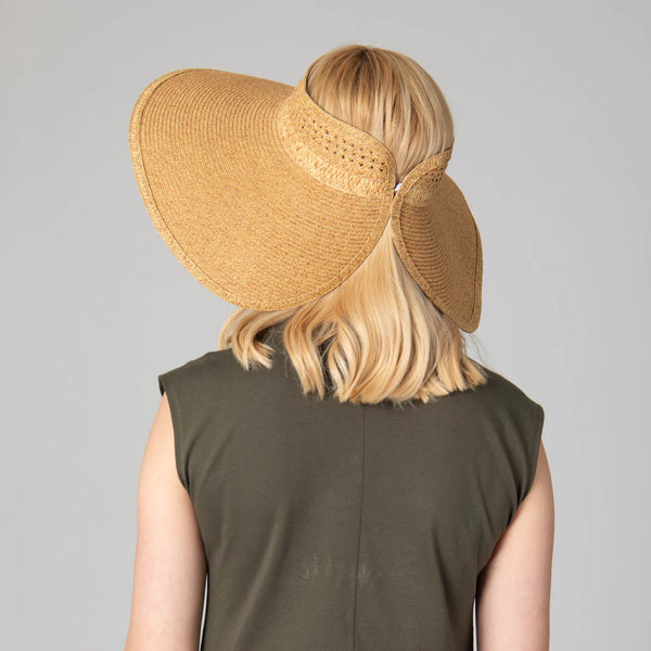 Everyday Full Coverage - Wide Brim Roll Up Visor | Toast