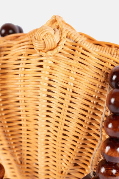 Shelie Wood Bead Crossbody Bag