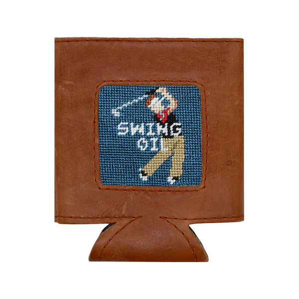 Swing Oil Needlepoint Can Cooler | Slate