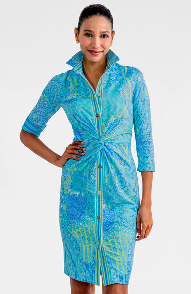 Twist & Shout Dress - Grand Bazaar Turquoise