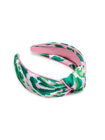 Watercolor Knotted Headband | Green