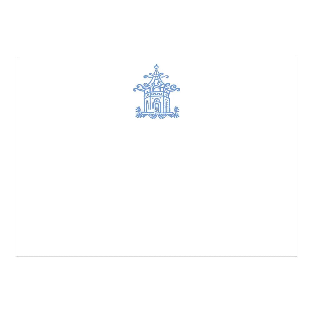 Pagoda Toile Blue Correspondence Cards
