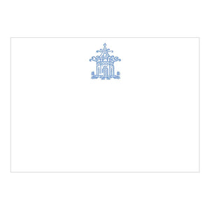 Pagoda Toile Blue Correspondence Cards