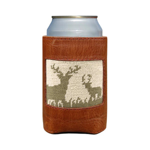 Deer Hunting Needlepoint Can Cooler | Light Khaki