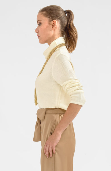 Knit Knit Turtleneck Sweater | Cream