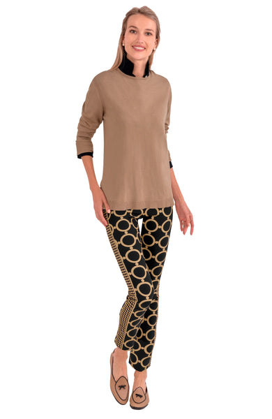 Sneek A Peek Knit Sweater | Tan